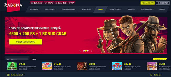 Rabona Casino Homepage